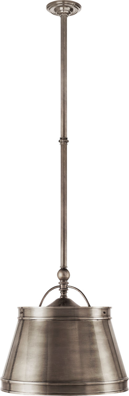 Sloane Single Shop Light in Antique Nickel with Antique Nickel Shade