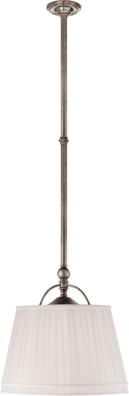 Sloane Single Shop Light in Antique Nickel with Linen Shade
