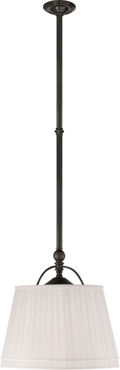 Sloane Single Shop Light in Bronze with Linen Shade
