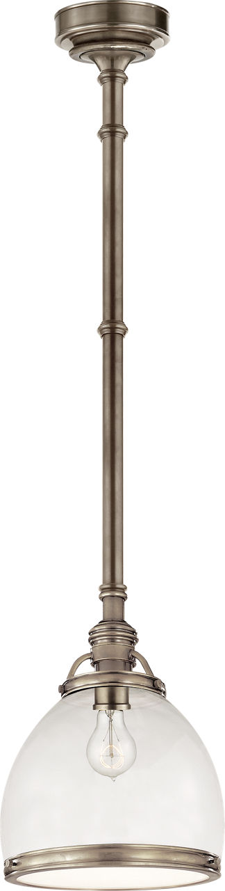 Sloane Single Pendant in Antique Nickel with Clear Glass