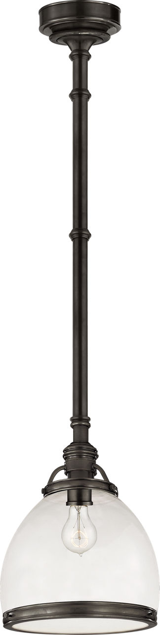 Sloane Single Pendant in Bronze with Clear Glass