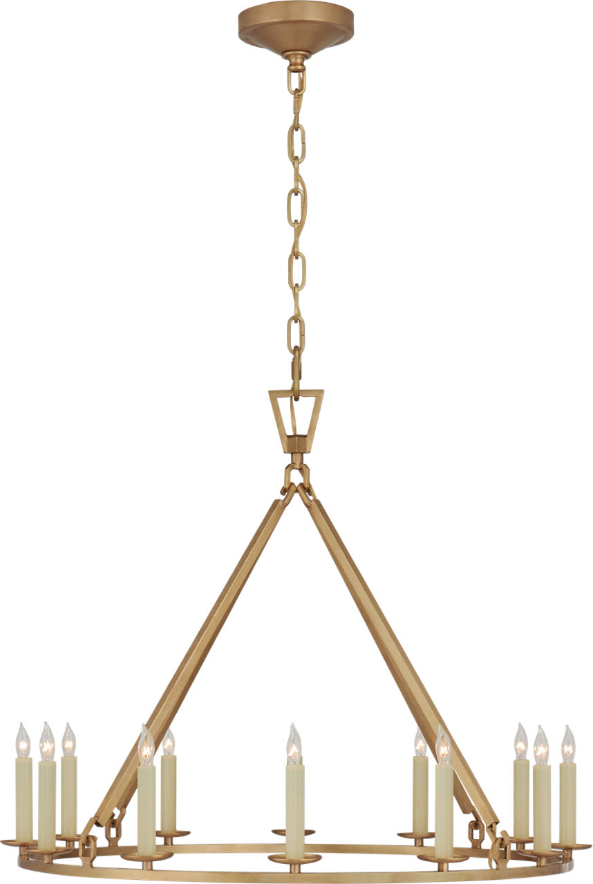 Darlana Medium Single Ring Chandelier in Antique-Burnished Brass