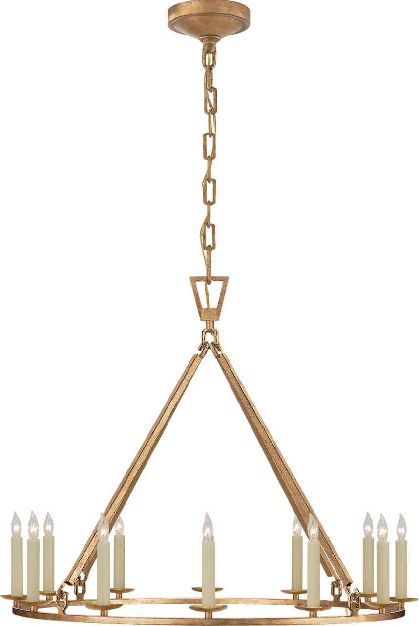 Darlana Medium Single Ring Chandelier in Gilded Iron