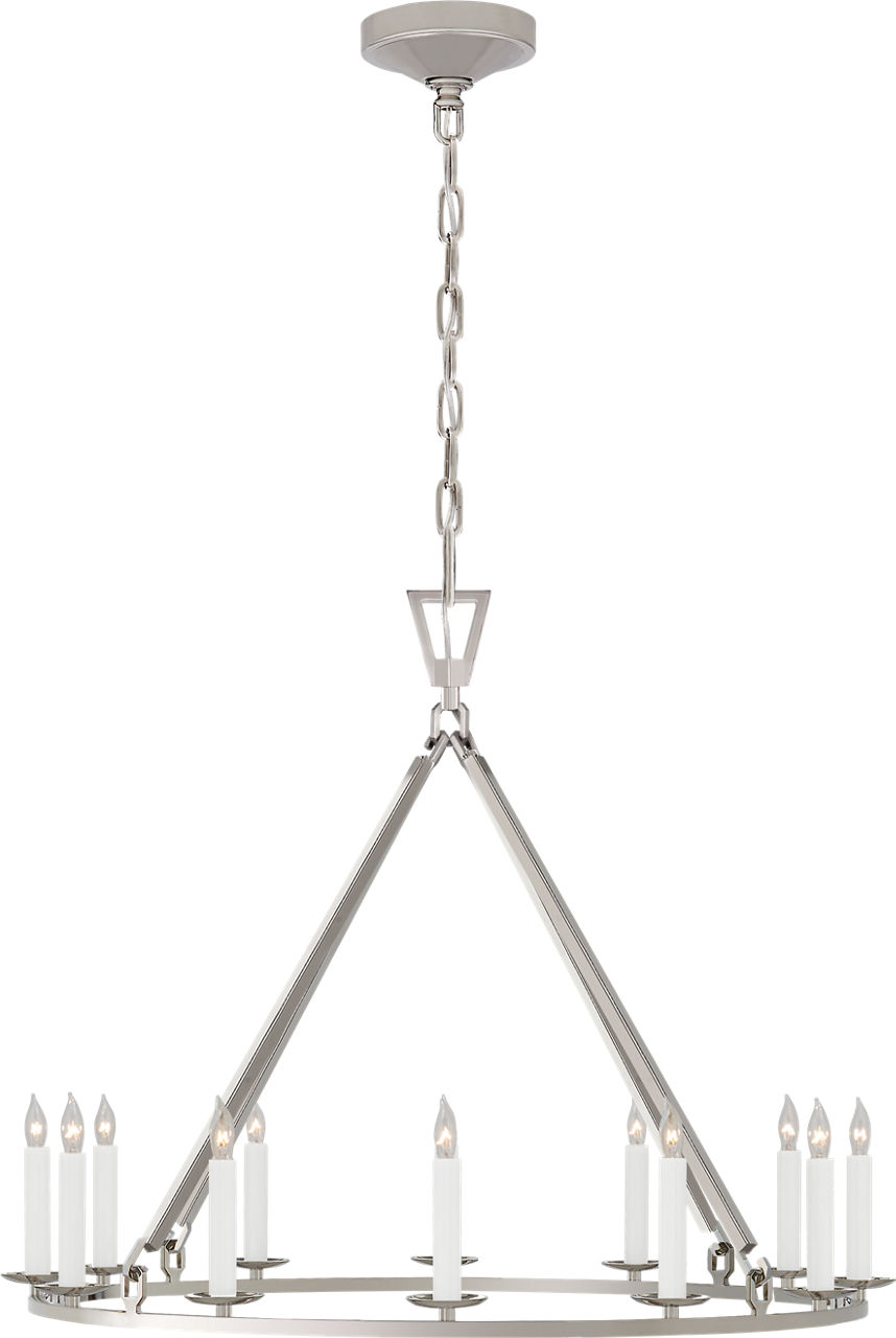 Darlana Medium Single Ring Chandelier in Polished Nickel