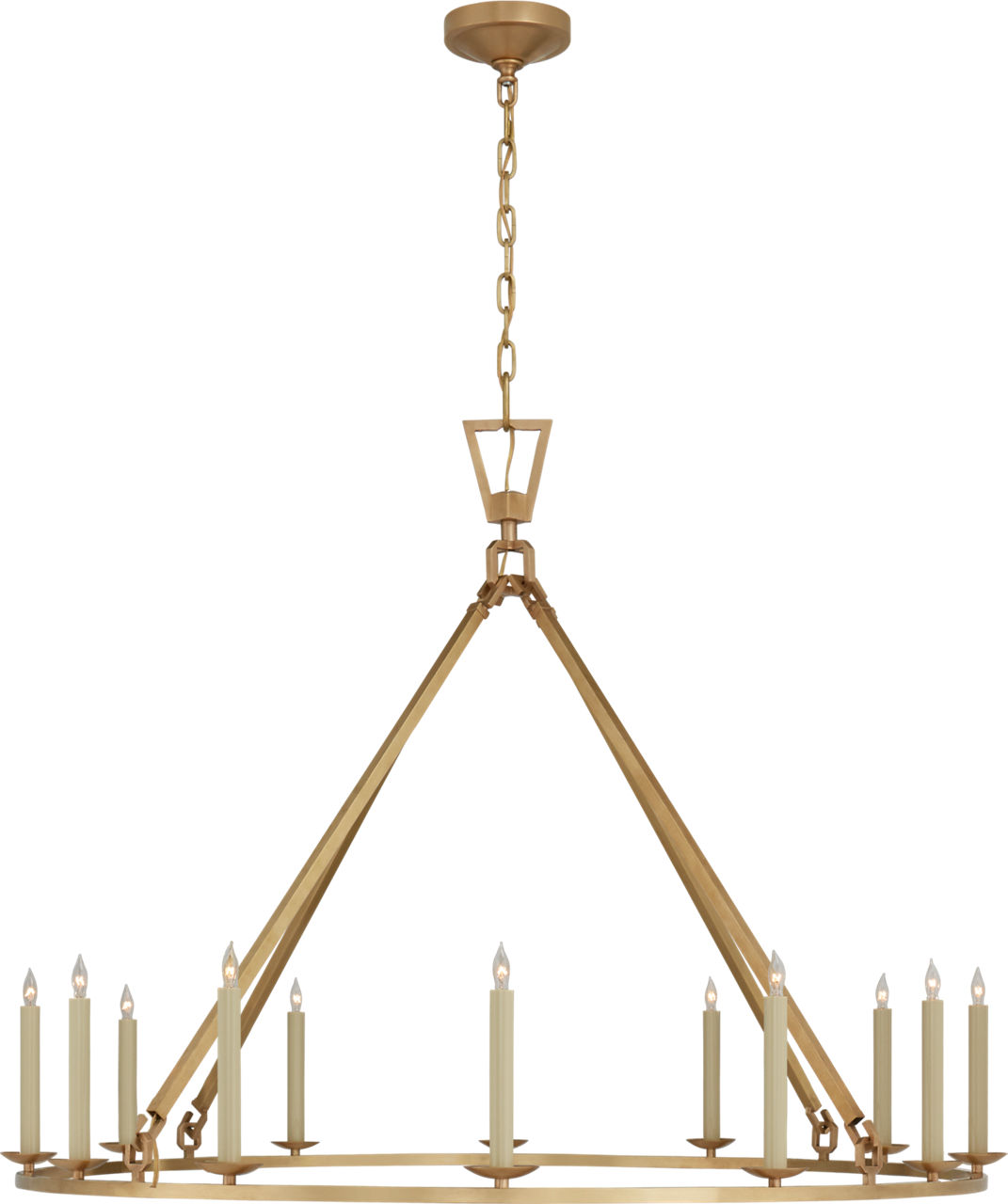 Darlana Extra Large Single Ring Chandelier in Antique-Burnished Brass