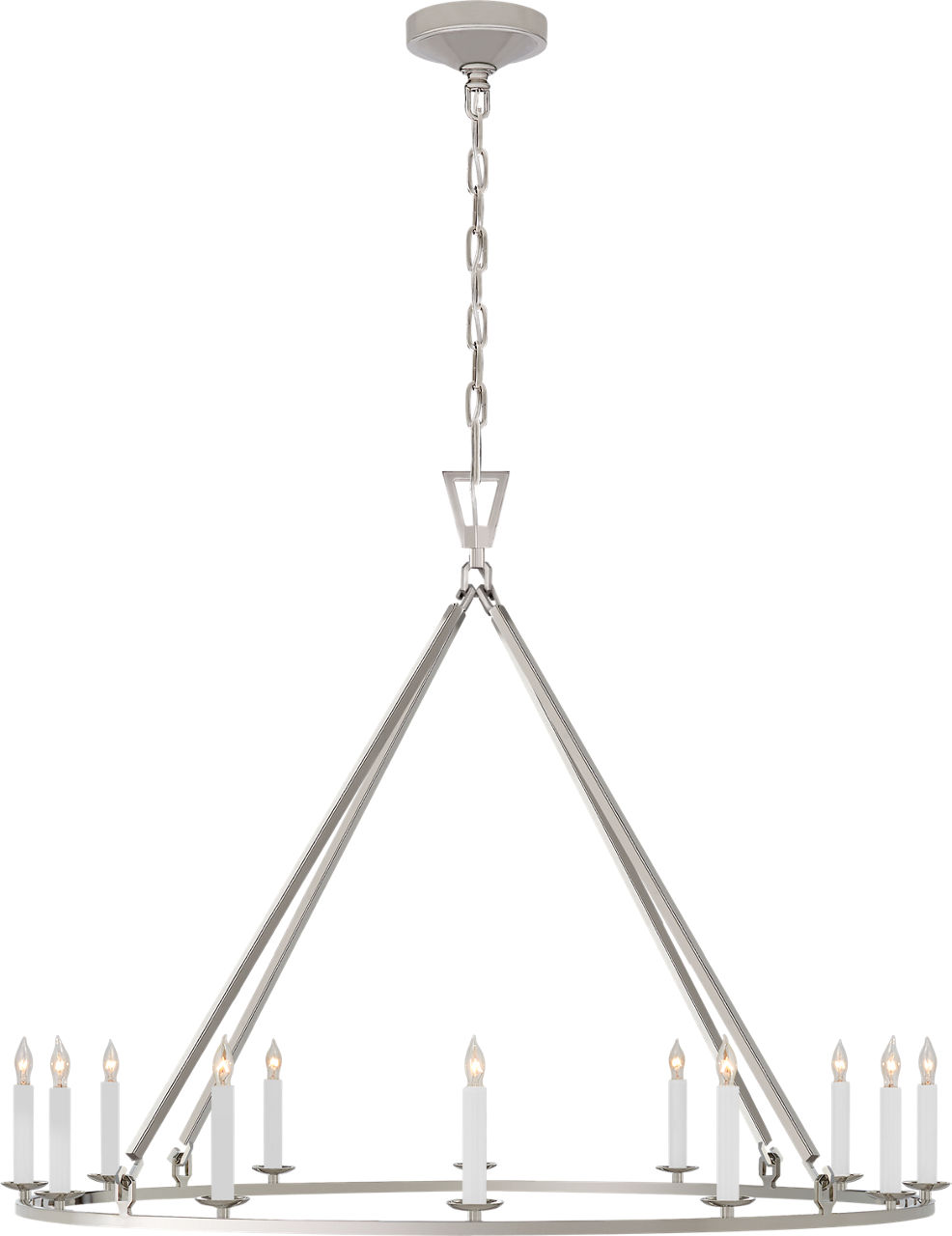Darlana Large Single Ring Chandelier in Polished Nickel