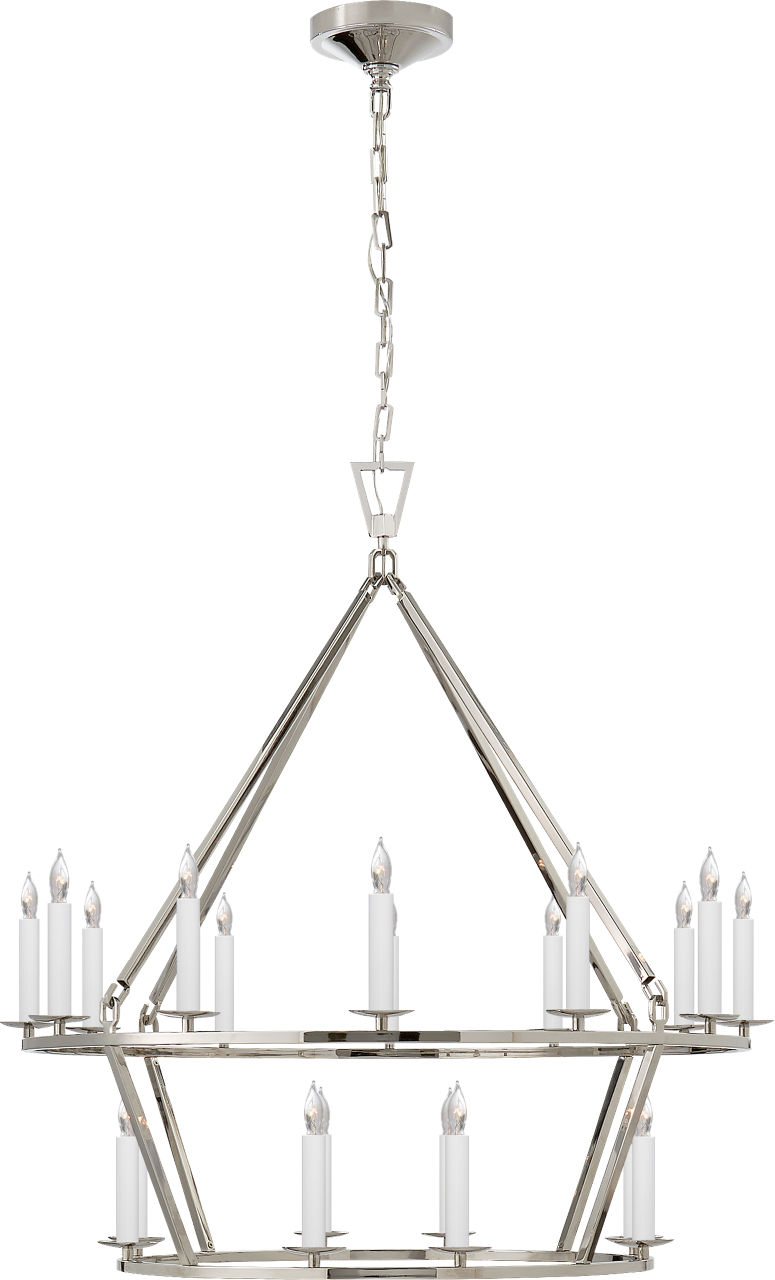 Darlana Medium Two-Tier Chandelier in Polished Nickel