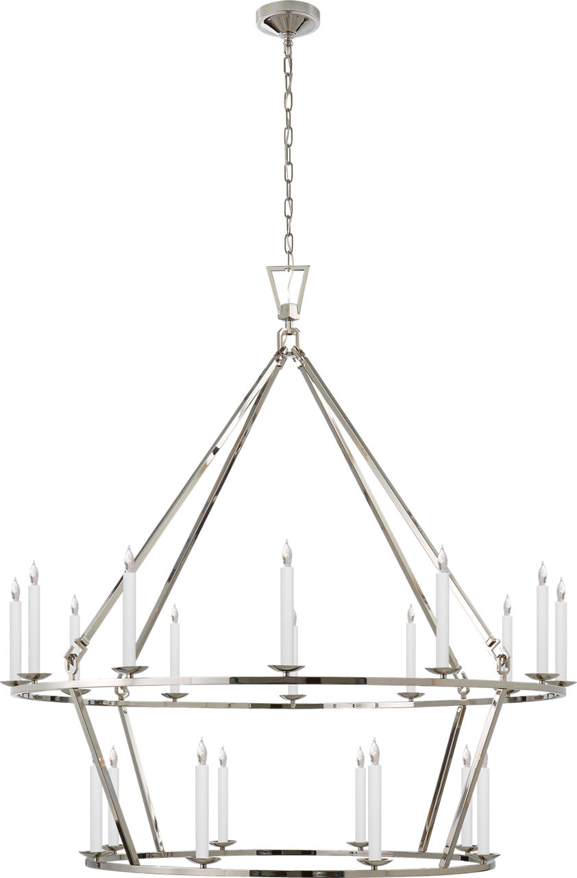 Darlana Extra Large Two-Tier Chandelier in Polished Nickel