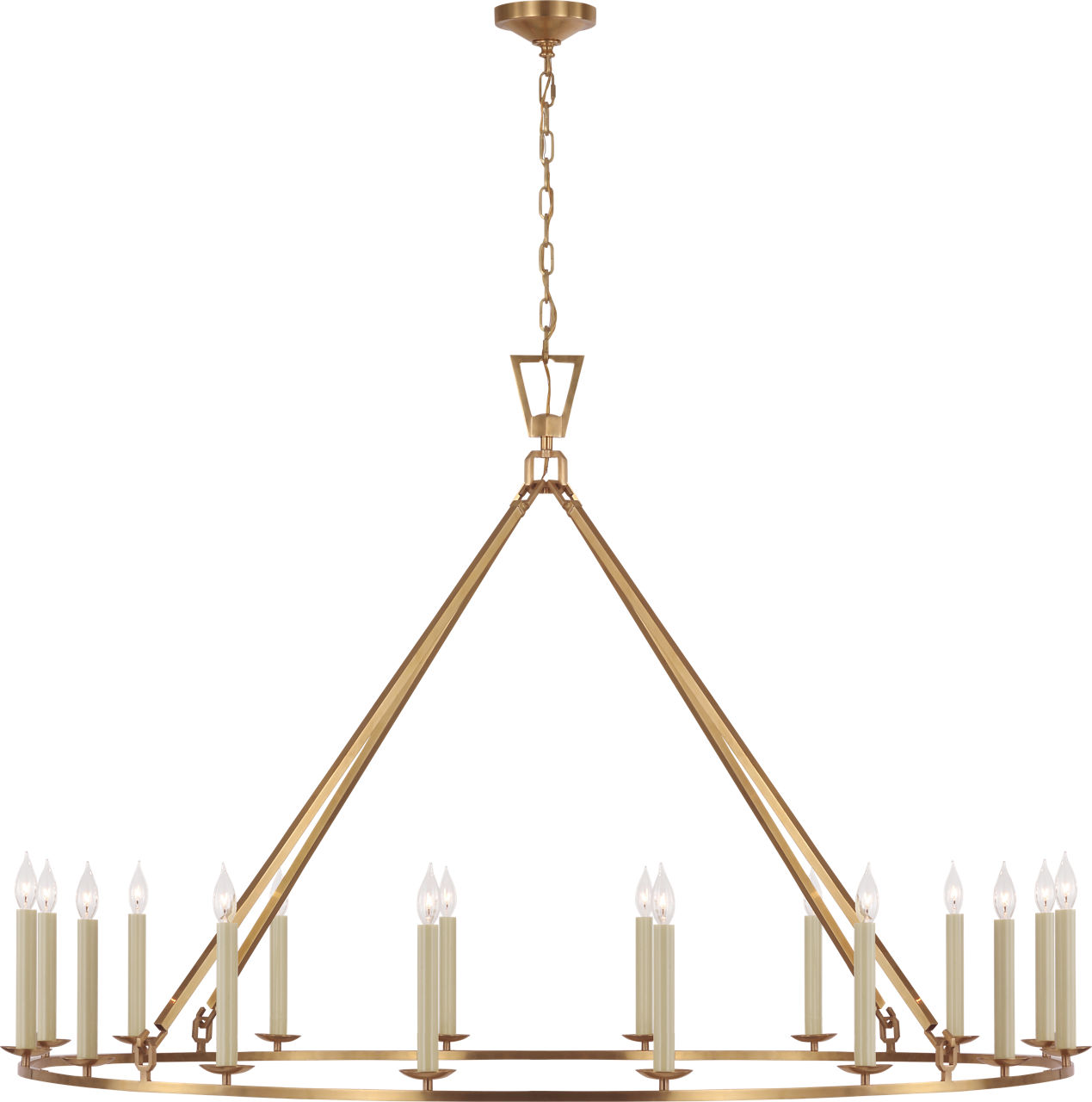 Darlana Oversized Single Ring Chandelier in Antique-Burnished Brass