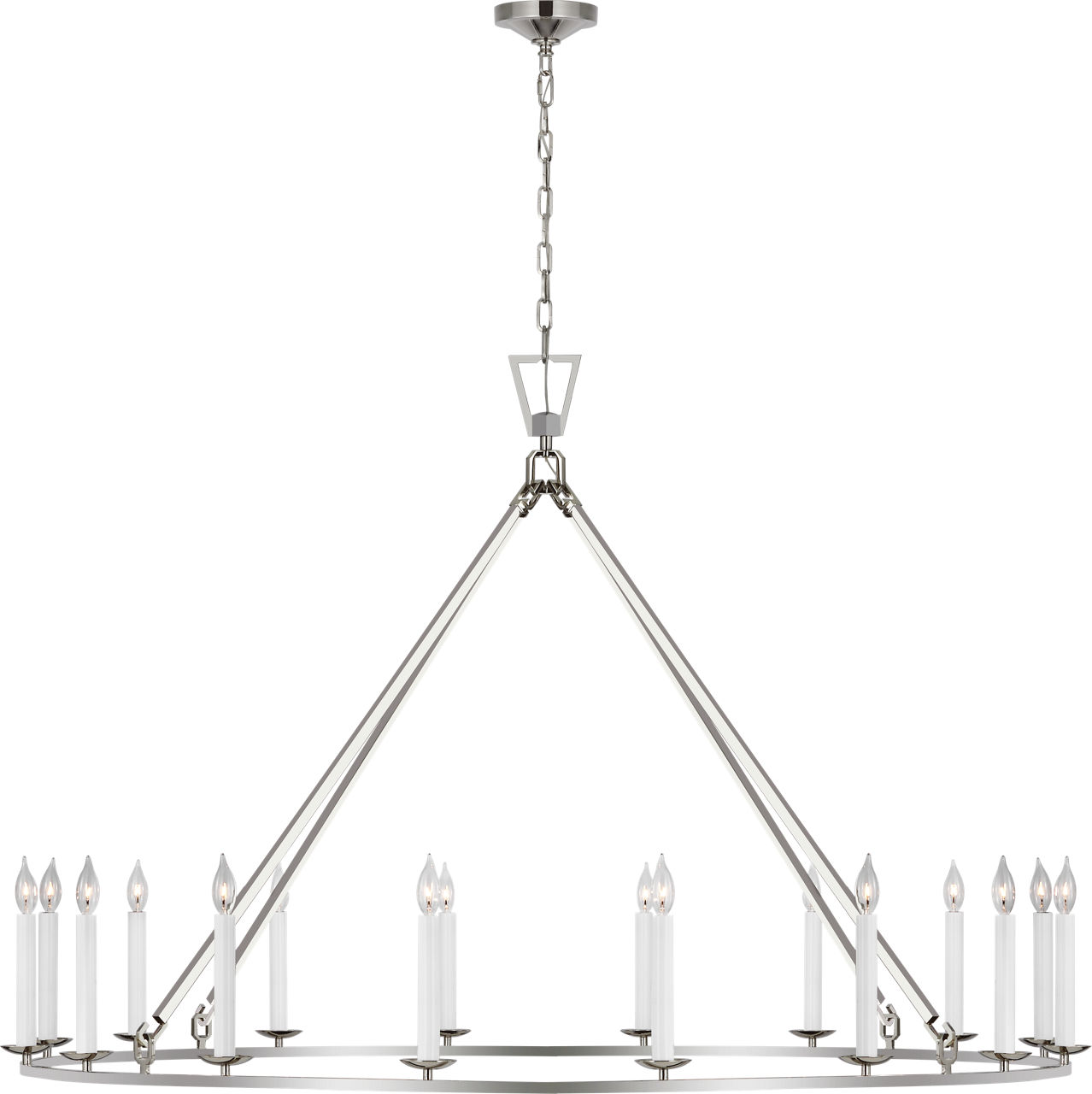Darlana Oversized Single Ring Chandelier in Polished Nickel