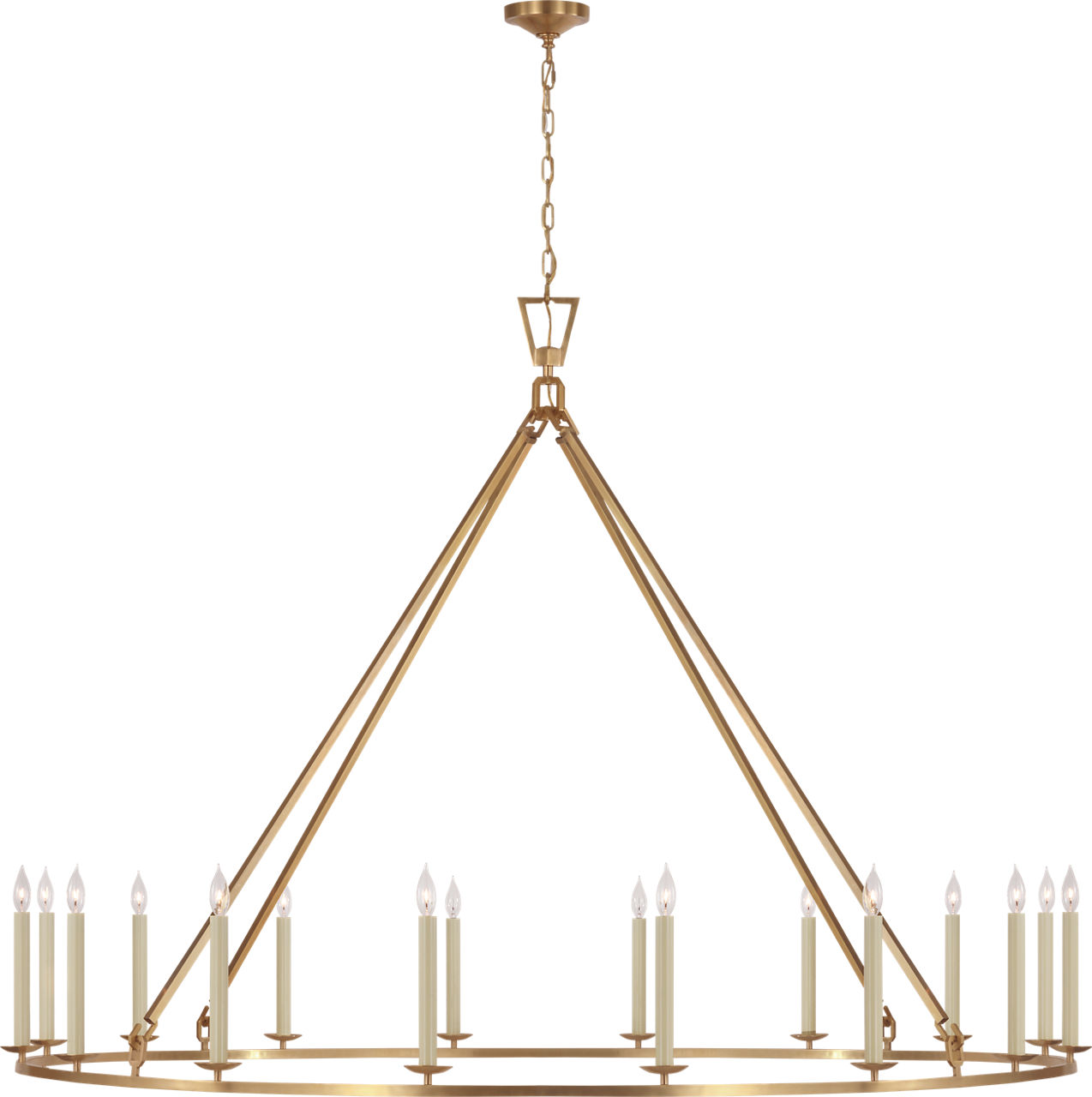 Darlana Grande Single Ring Chandelier in Antique-Burnished Brass