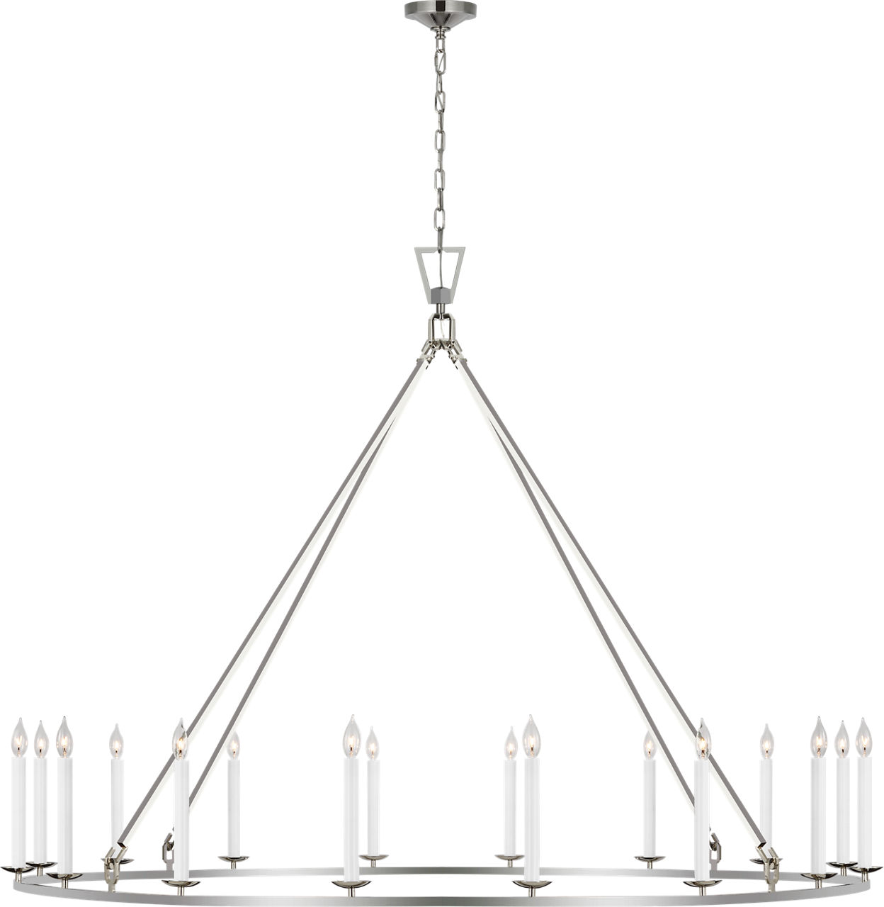 Darlana Grande Single Ring Chandelier in Polished Nickel