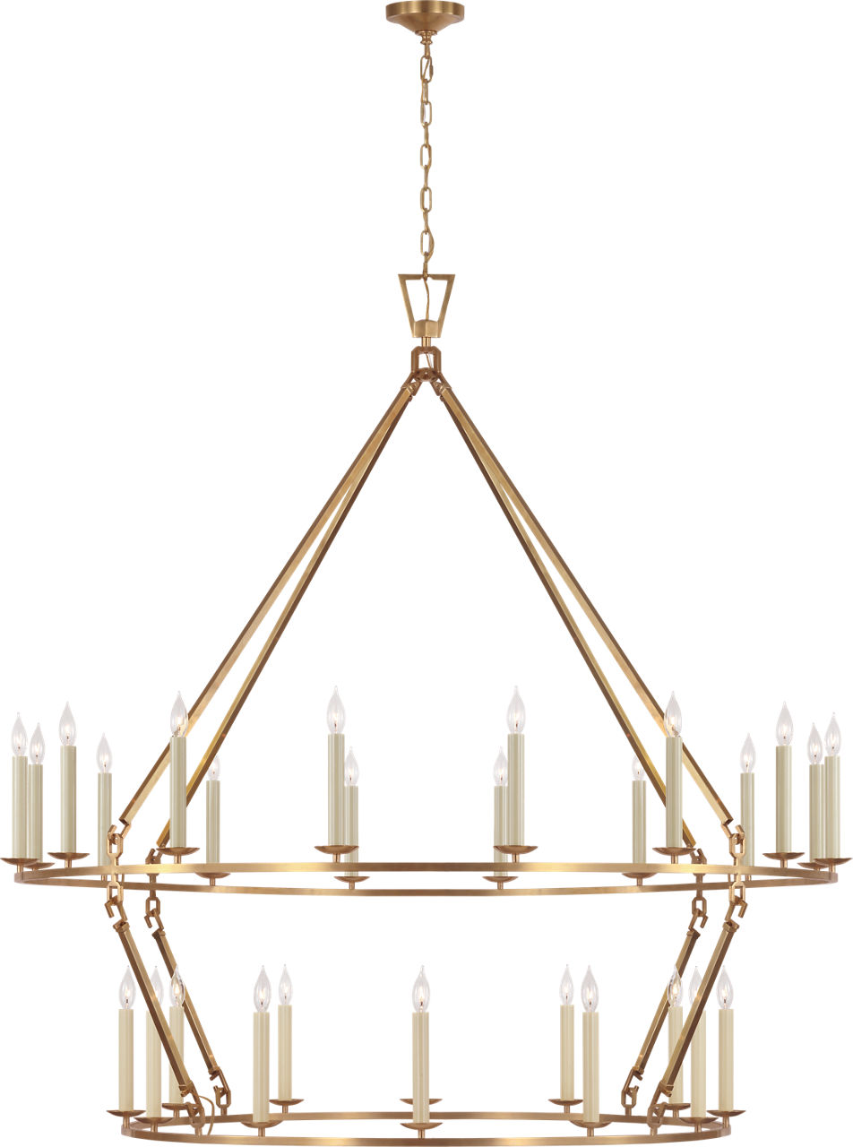 Darlana Oversized Two Tier Chandelier in Antique-Burnished Brass