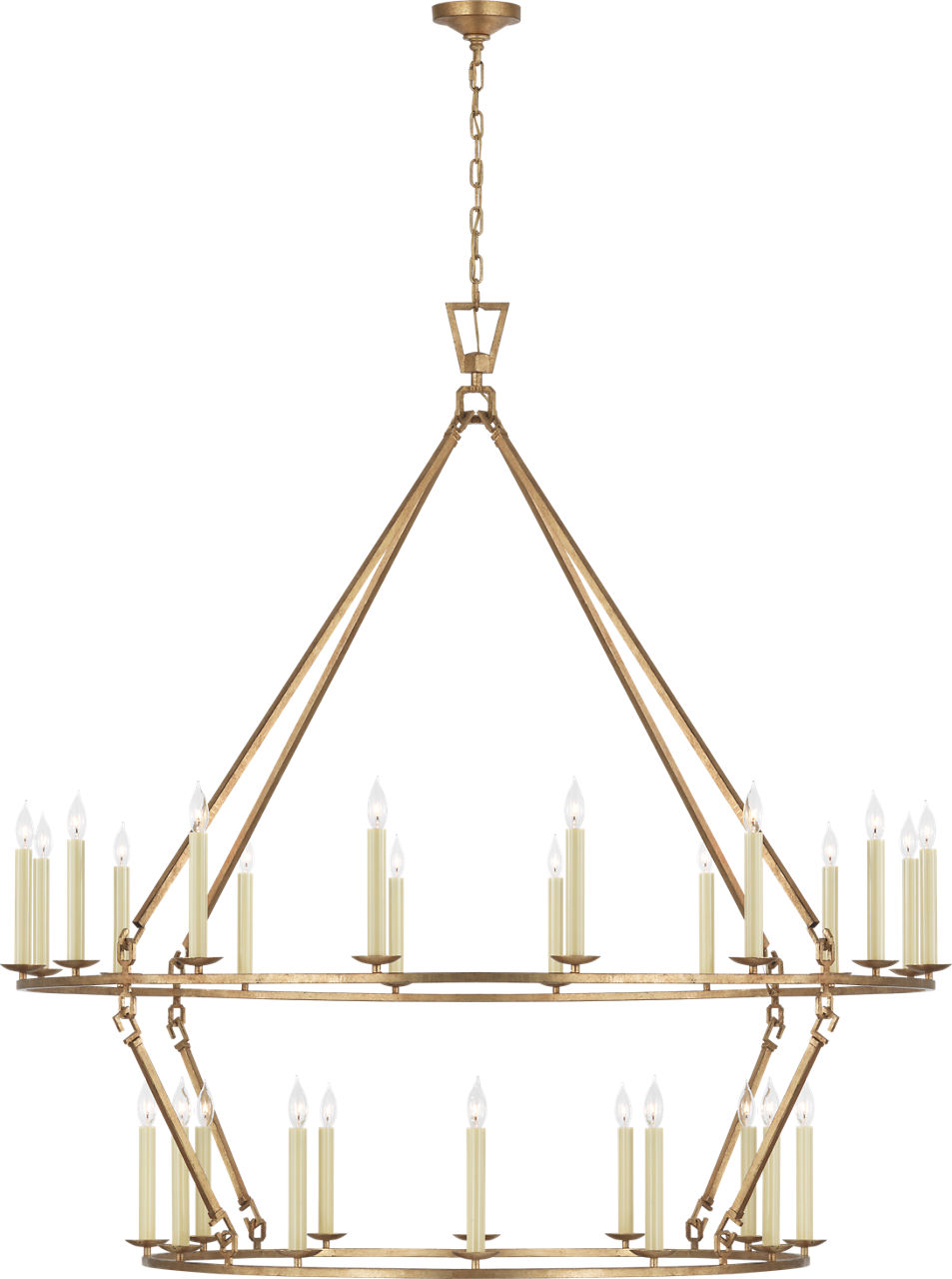 Darlana Oversized Two Tier Chandelier in Gilded Iron