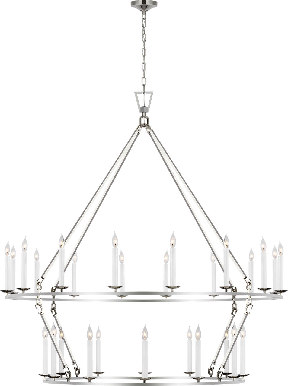 Darlana Oversized Two Tier Chandelier in Polished Nickel
