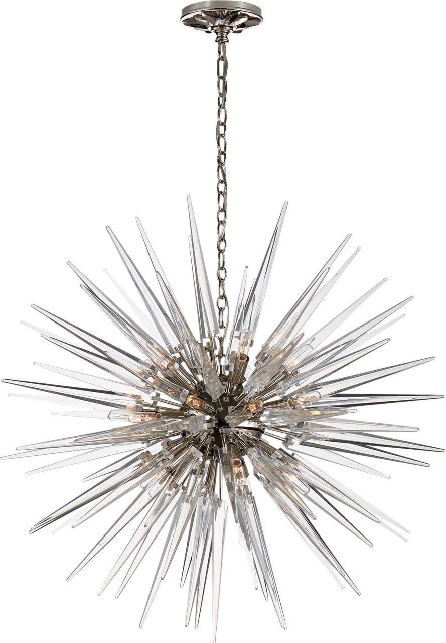 Quincy Medium Sputnik Chandelier in Polished Nickel with Clear Acrylic