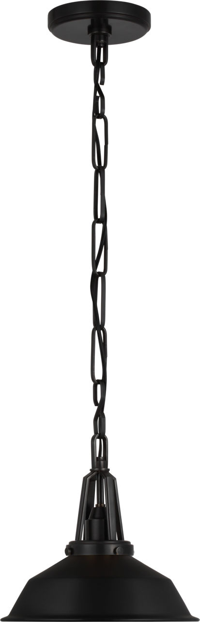 Layton 10" Pendant in Bronze with Matte Black Shade