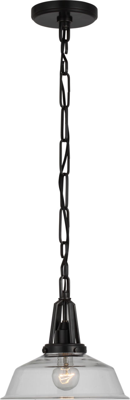 Layton 10" Pendant in Bronze with Clear Glass