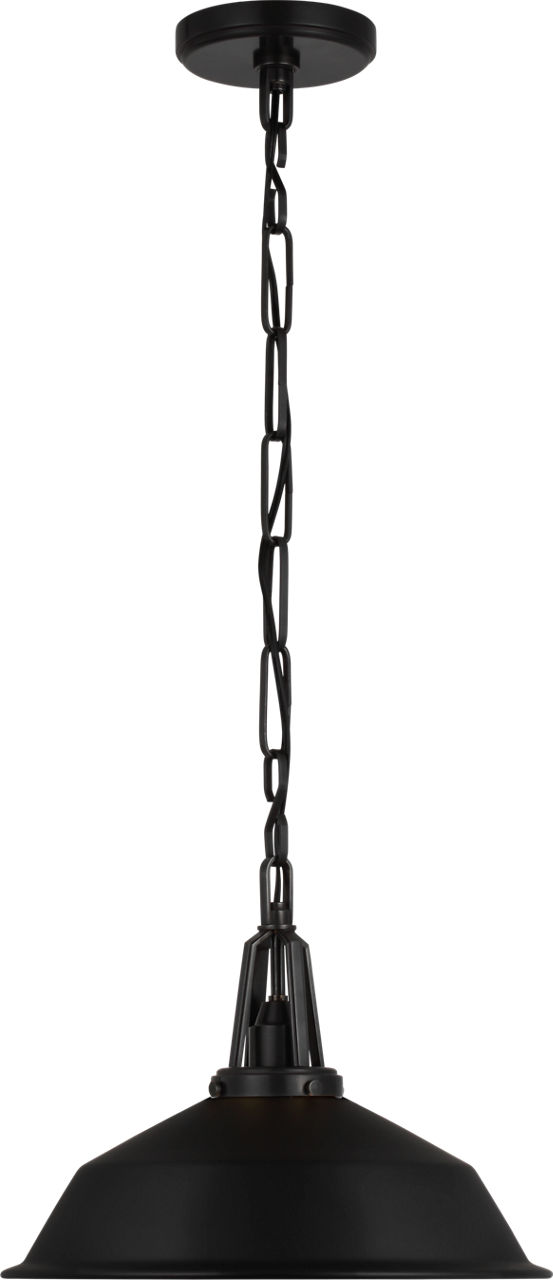 Layton 14" Pendant in Bronze with Matte Black Shade