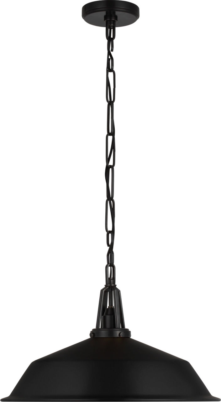 Layton 20" Pendant in Bronze with Matte Black Shade