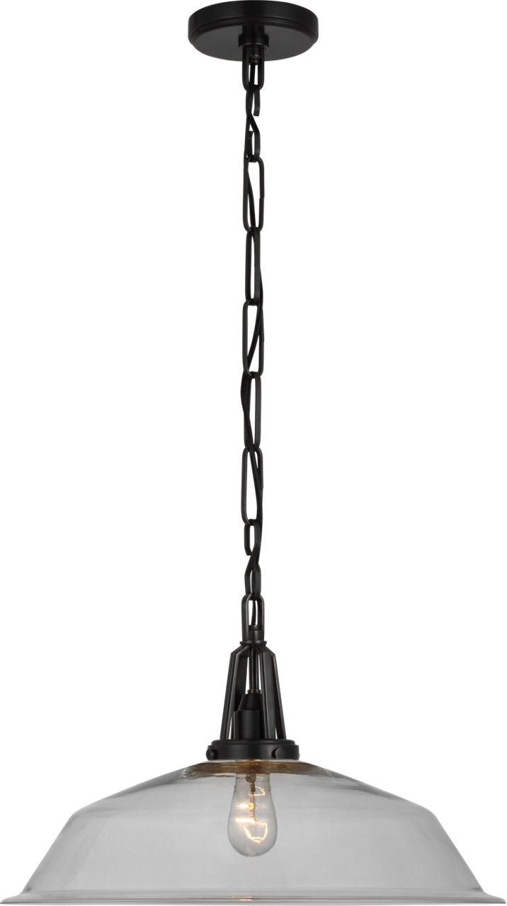 Layton 20" Pendant in Bronze with Clear Glass