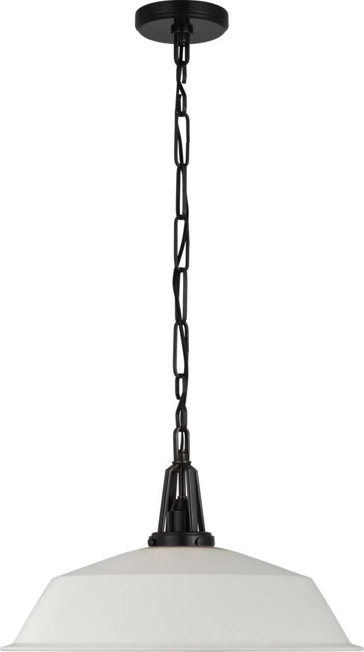 Layton 20" Pendant in Bronze with Matte White Shade