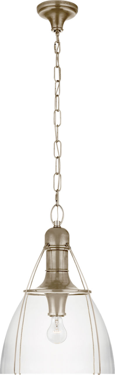 Prestwick 18" Pendant in Antique Nickel with Clear Glass