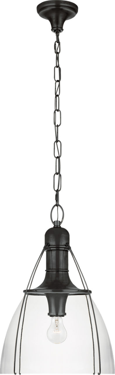 Prestwick 18" Pendant in Bronze with Clear Glass