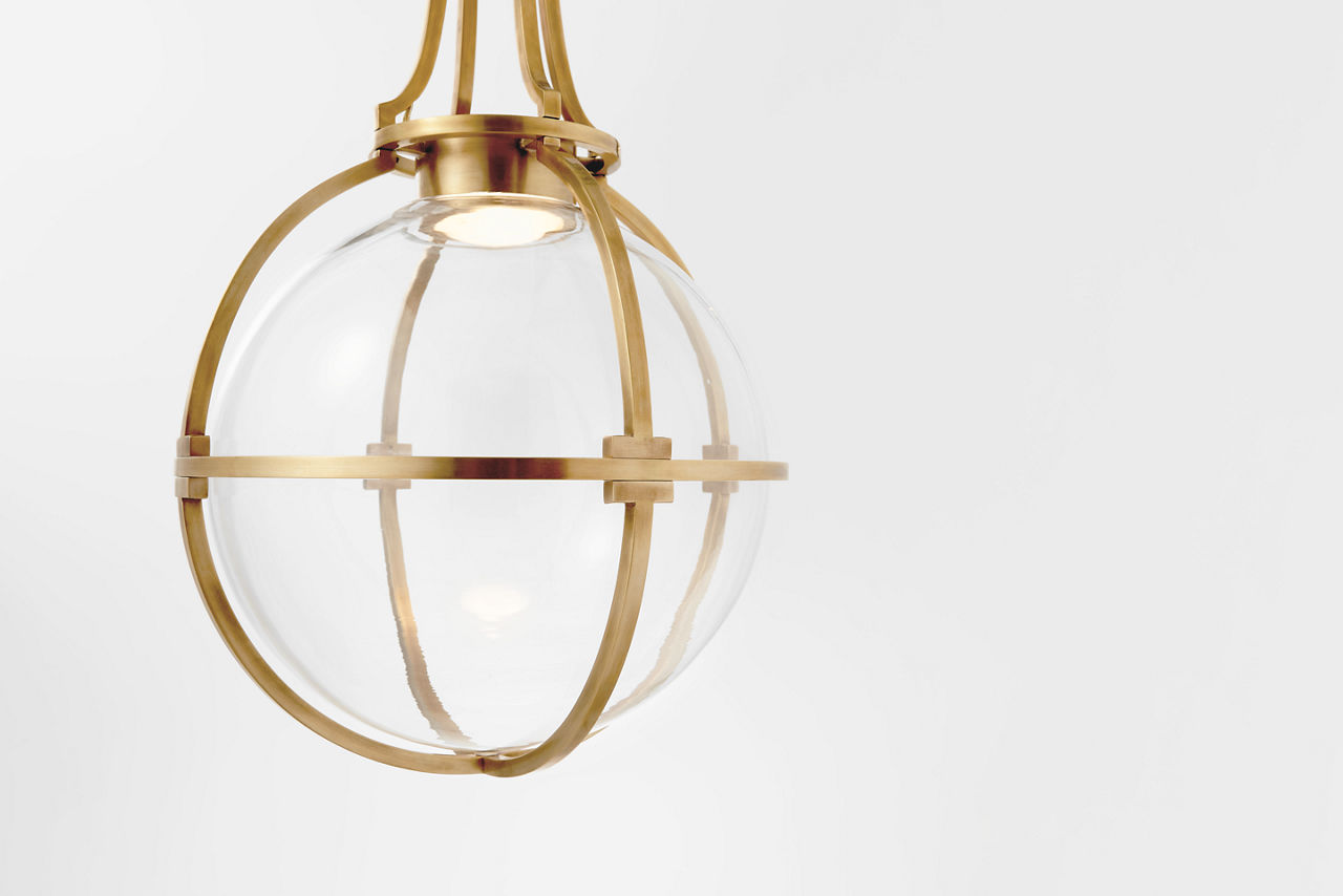 Gracie Medium Captured Globe Pendant with Clear Glass - CHC5478