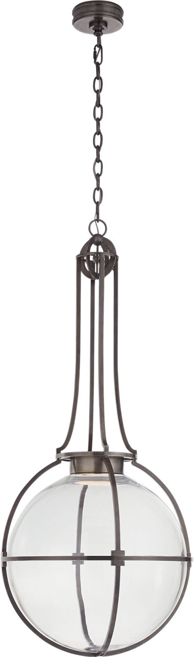 Gracie Large Captured Globe Pendant in Bronze with Clear Glass