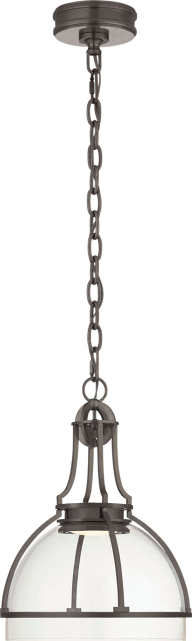 Gracie Medium Dome Pendant in Bronze with Clear Glass