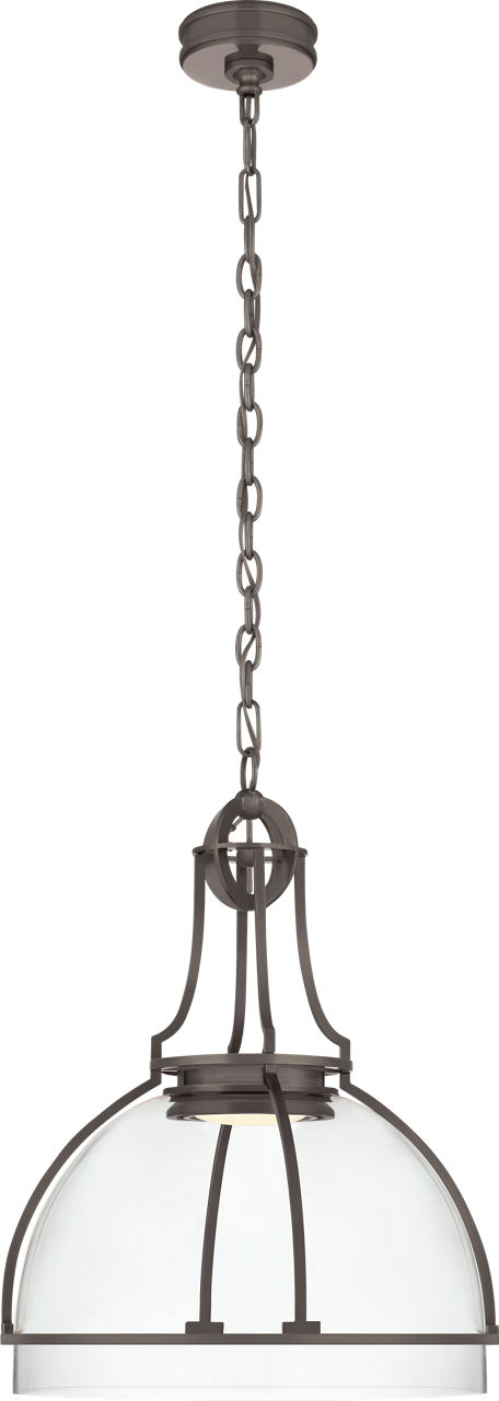 Gracie Large Dome Pendant in Bronze with Clear Glass