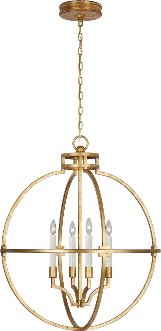 Lexie 30" Globe Lantern in Gilded Iron