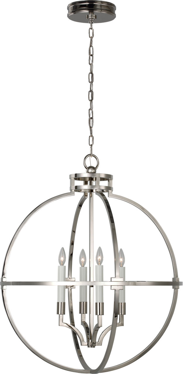 Lexie 30" Globe Lantern in Polished Nickel