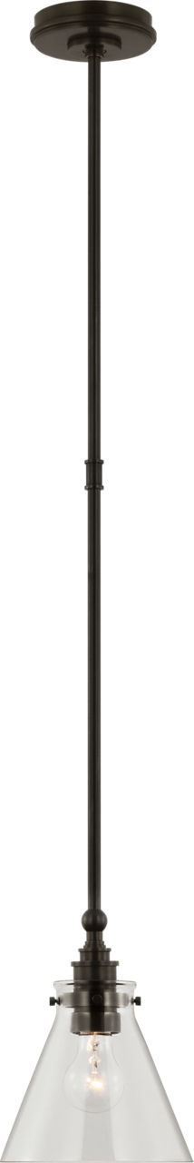 Parkington 9" Pendant in Bronze with Clear Glass