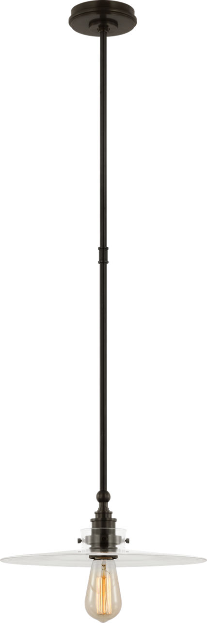 Parkington 14" Pendant in Bronze with Clear Glass