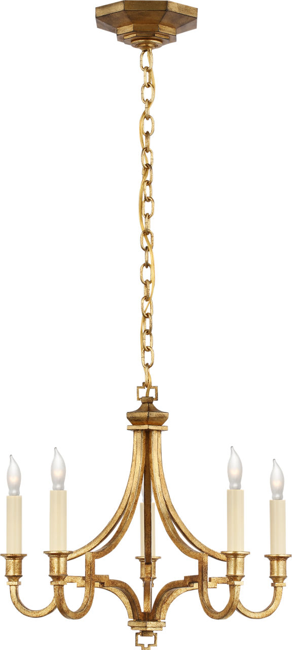 Mykonos Small Chandelier in Gilded Iron