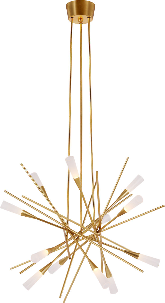 Stellar Medium Chandelier in Gild with Frosted Acrylic