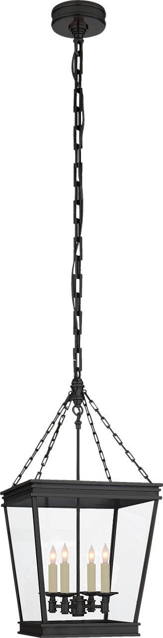 Launceton Small Square Lantern in Bronze with Clear Glass