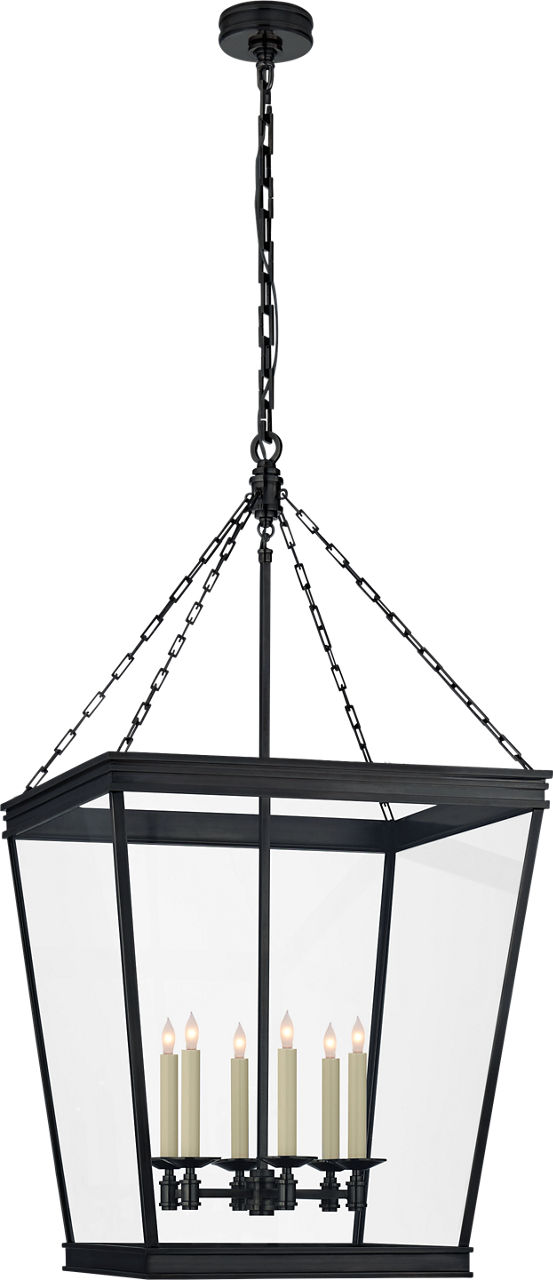 Launceton Large Square Lantern in Bronze with Clear Glass