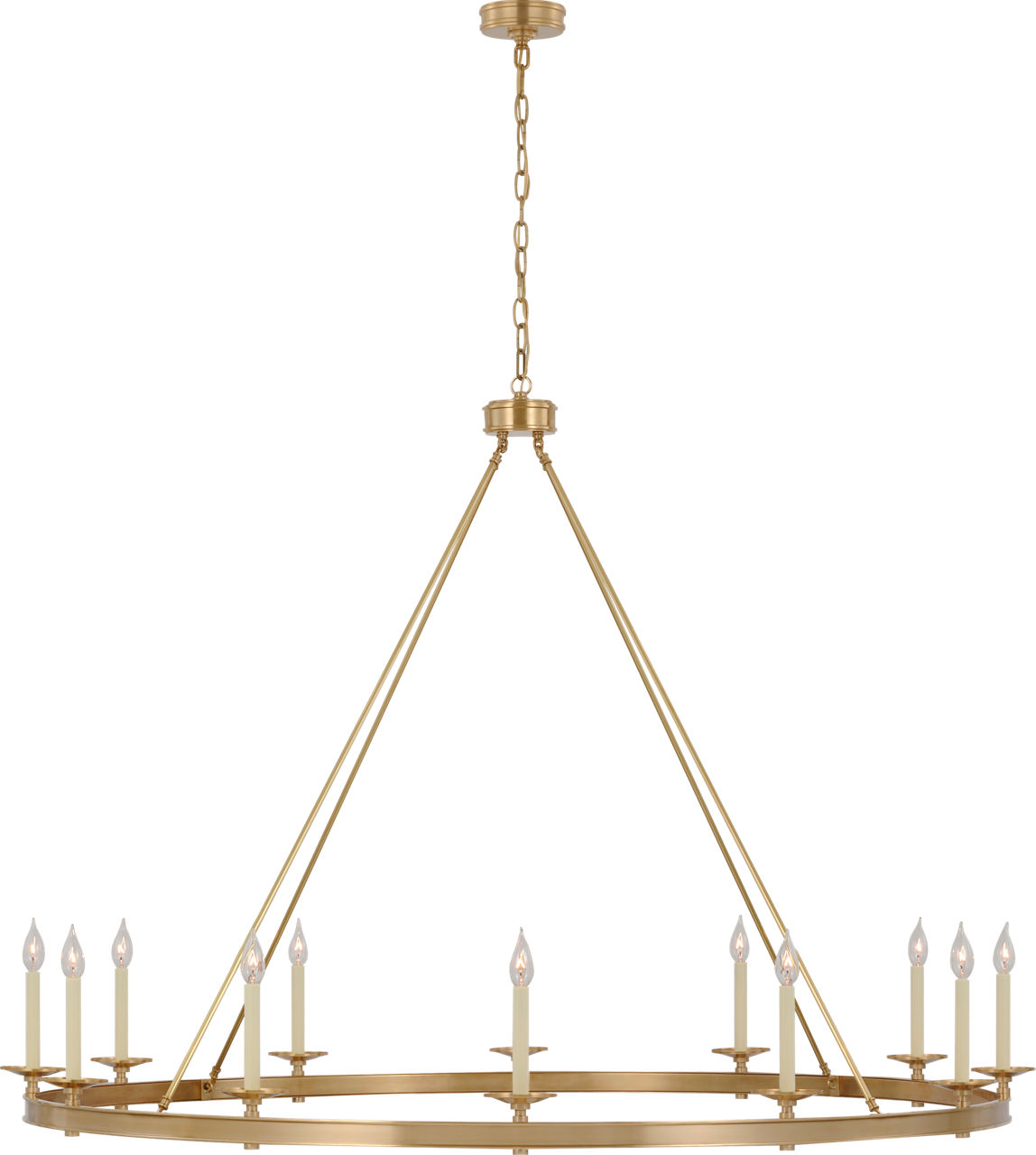Launceton Oversized Ring Chandelier in Antique-Burnished Brass