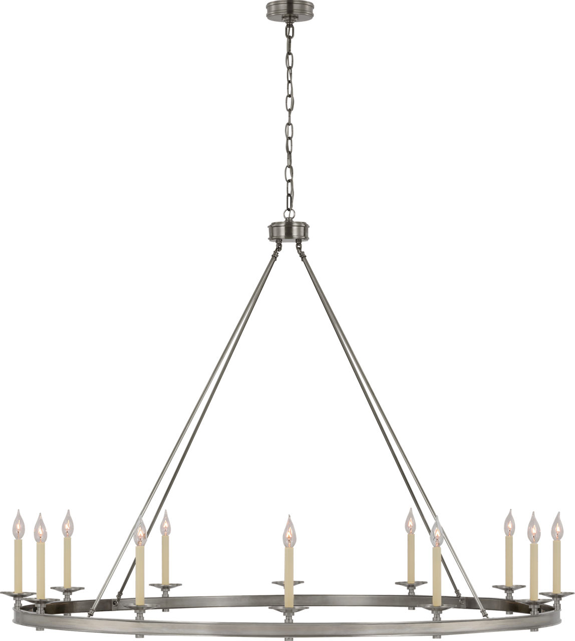 Launceton Oversized Ring Chandelier in Antique Nickel