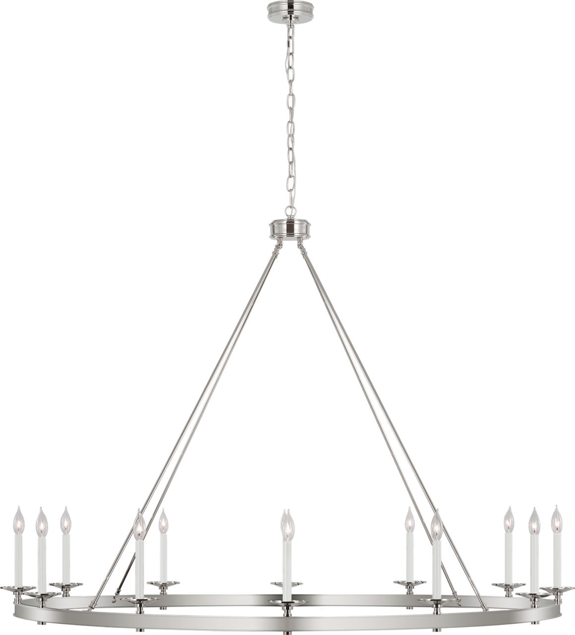 Launceton Oversized Ring Chandelier in Polished Nickel