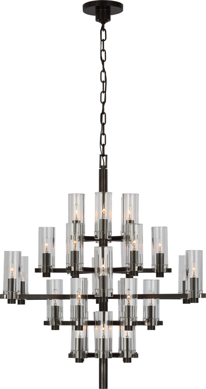 Sonnet Medium Chandelier in Bronze with Clear Glass