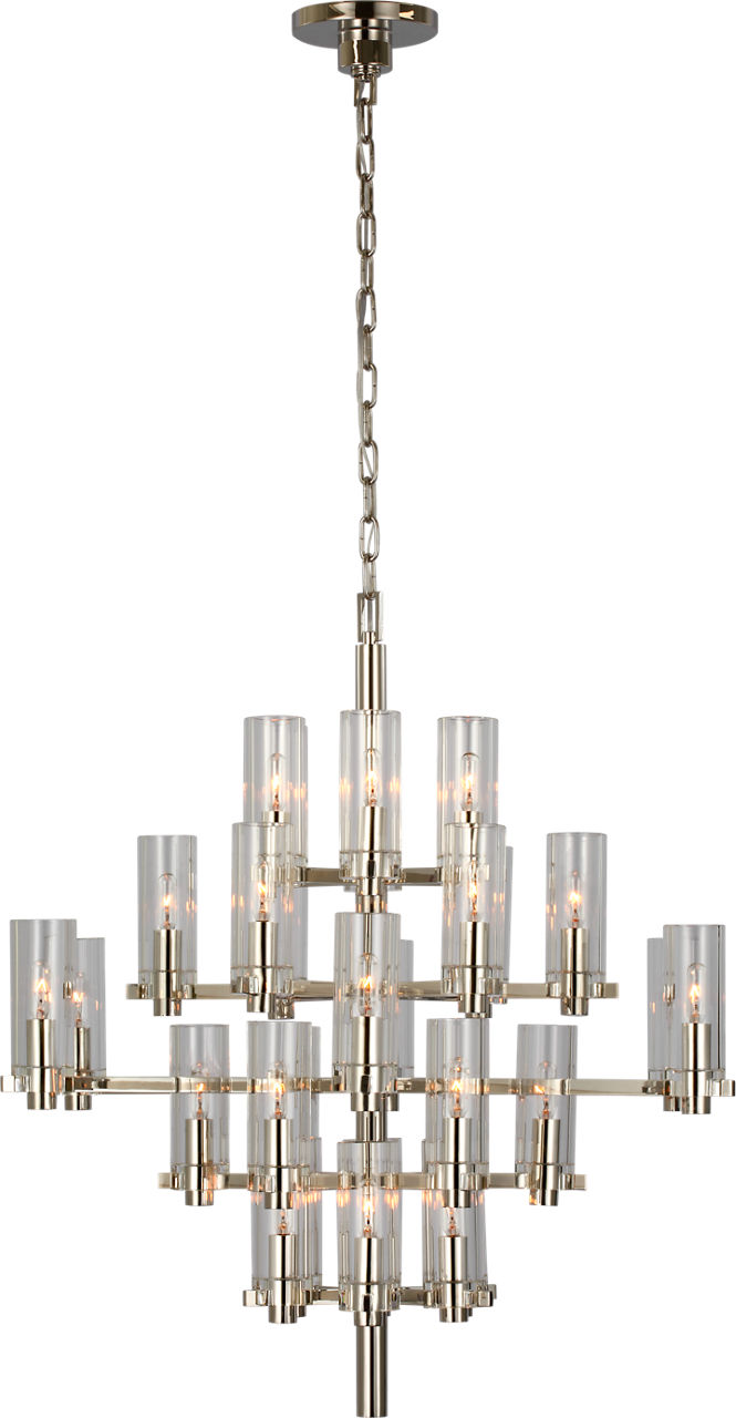 Sonnet Medium Chandelier in Polished Nickel with Clear Glass