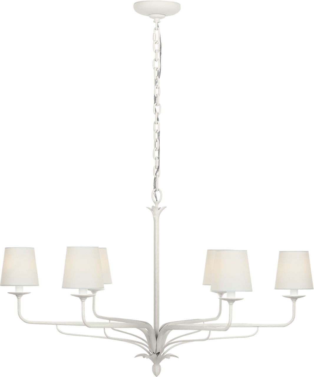 Amalfi 41" Chandelier in Plaster White with Linen Shades
