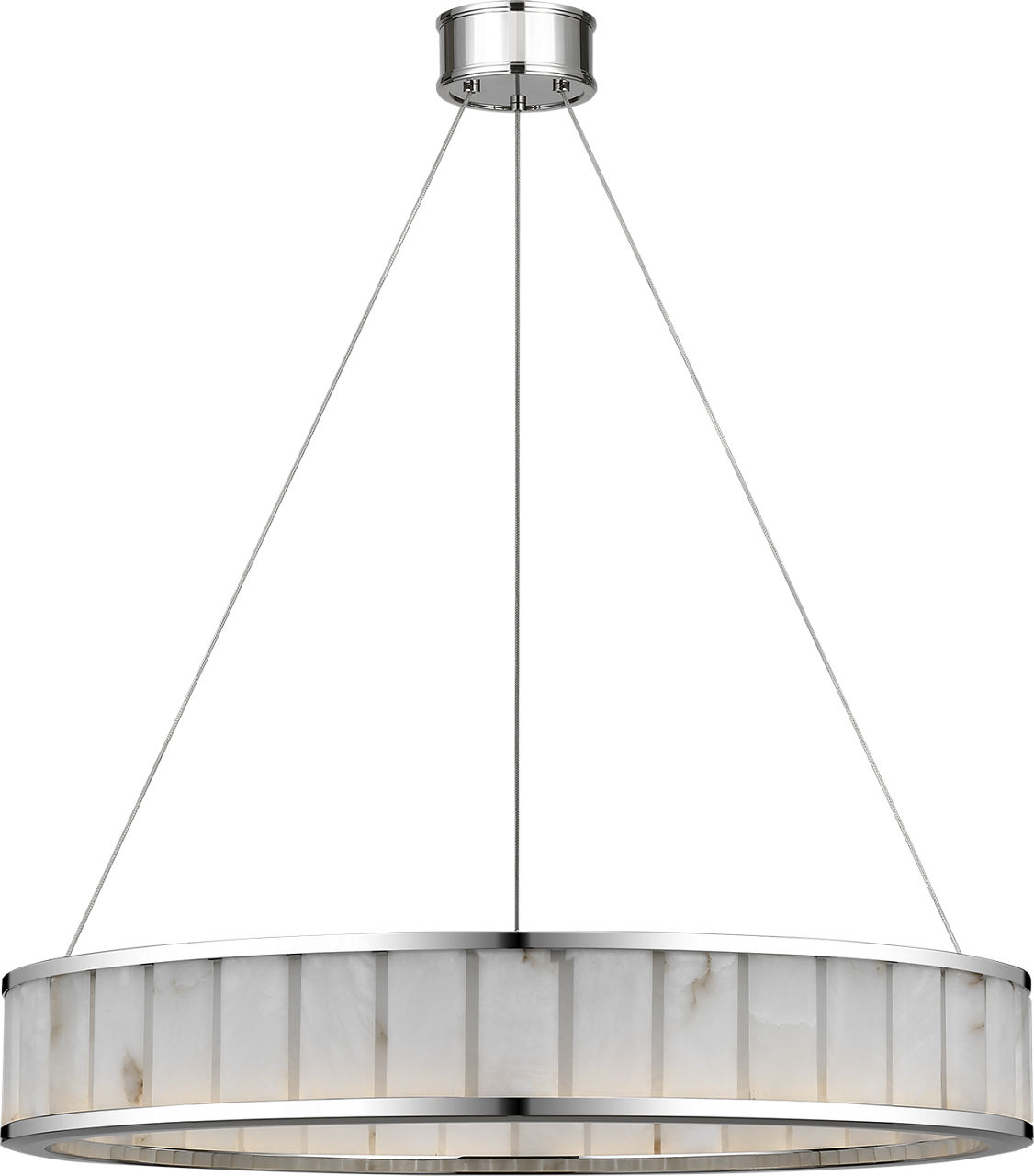 Iterna 30" Ring Chandelier in Polished Nickel with Alabaster