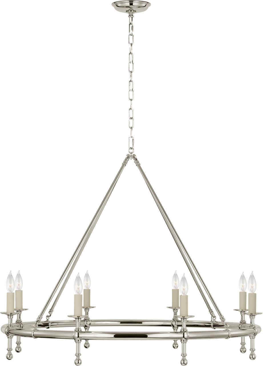 Classic 42" Ring Chandelier in Polished Nickel