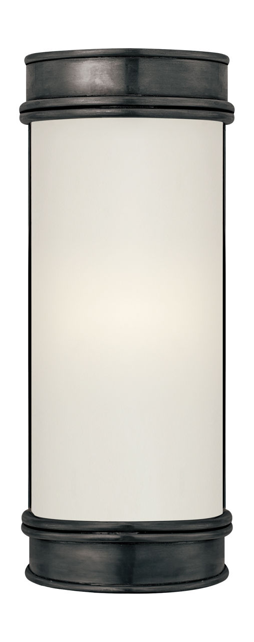 Oxford 8" Bath Sconce in Bronze with Frosted Glass