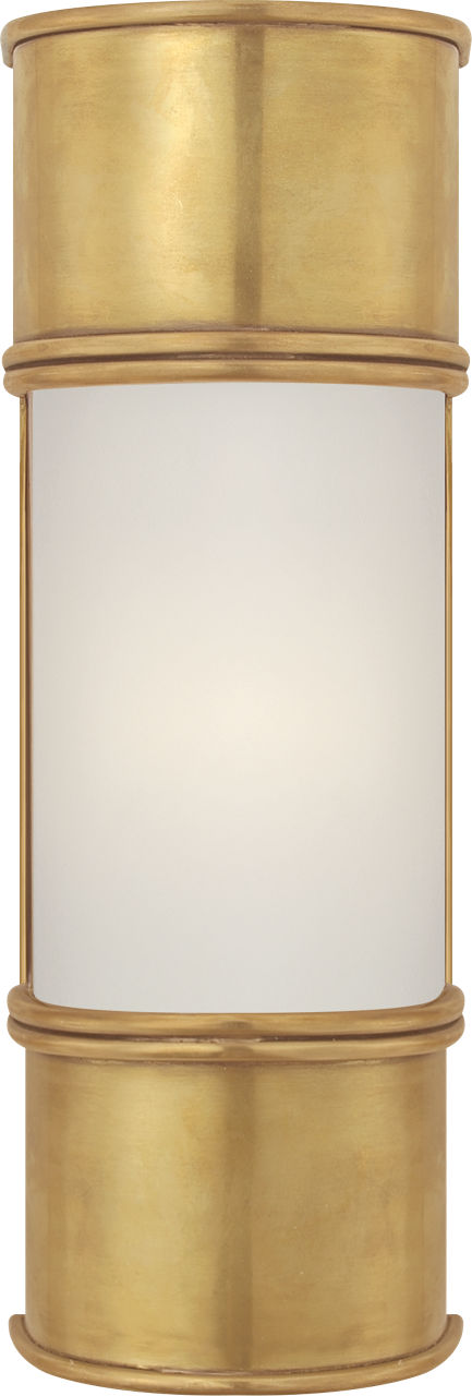 Oxford 12" Bath Sconce in Antique-Burnished Brass with Frosted Glass